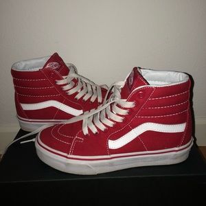 Red high top vans SZ w6 m4.5 good condition